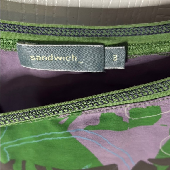 Vibrant Purple and Green Women's Blouse - Picture 2 of 6